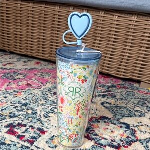 Roller Rabbit x Target Floral Tumbler with Heart Straw